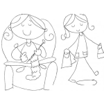 Dibujo para colorear Colorear Mama E Hija