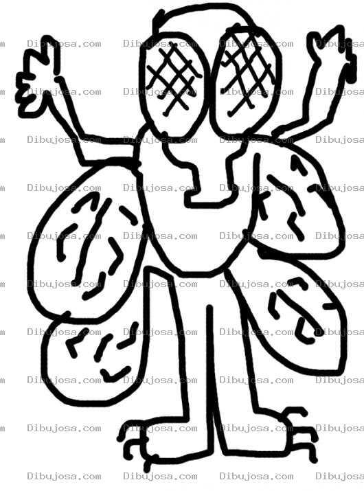 Dibujo para colorear Hombremosca Debi De Hombre Mosca Para Colorear Moscahombre Mosca Con Cuerpo De Hombre Y Pintar Hombre Con Cabeza De Mosca