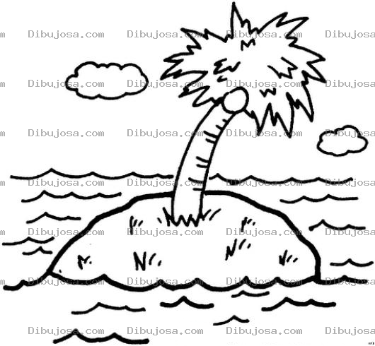 Dibujo para colorear Colorear Isla Desierta Y Solitaria