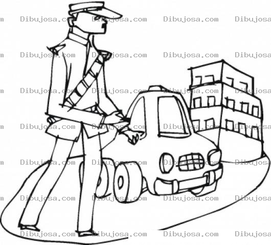 Dibujo para colorear Colorear Policia de Transito