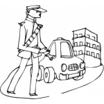 Dibujo para colorear Colorear Policia de Transito