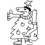 Dibujo para colorear Sacada De Madre Dibujo De Un Hombre Disfrazado De Arbolito De Navidad Sacando La Madre Para Pintar Y Colorear