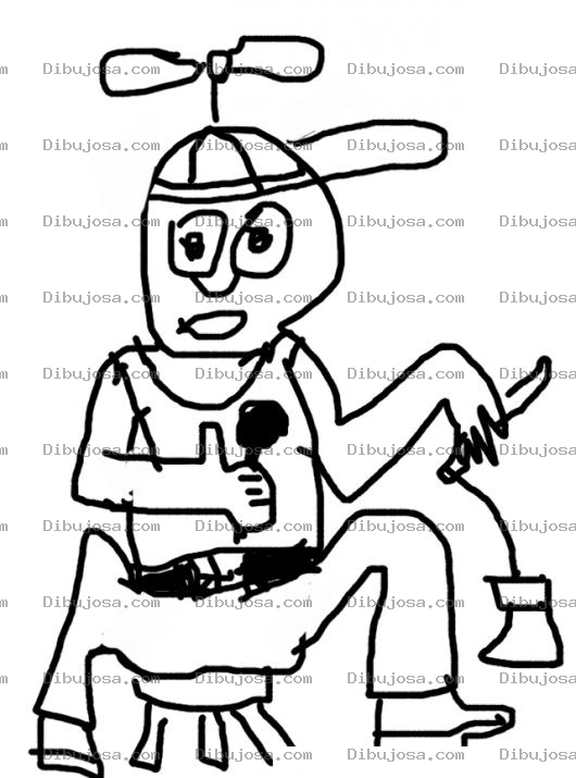 Dibujo para colorear Dibujo De Patojo Con Capirucho Y Bonbon Para Colorear