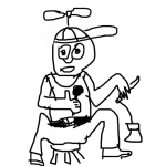 Dibujo para colorear Dibujo De Patojo Con Capirucho Y Bonbon Para Colorear
