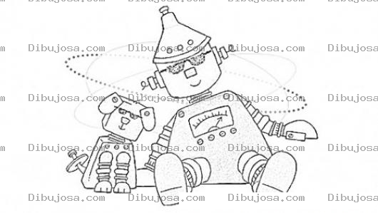 Dibujo para colorear Amigos Robots Para Colorear