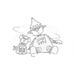 Dibujo para colorear Amigos Robots Para Colorear