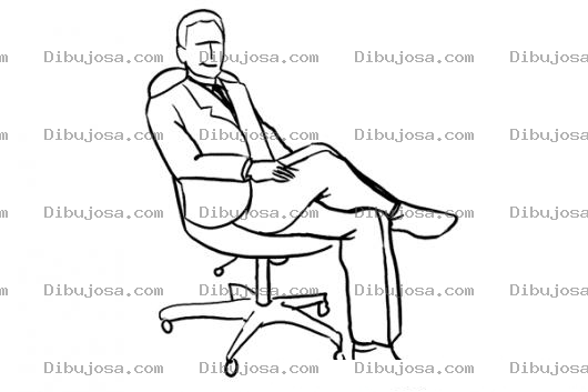 Dibujo para colorear Jefe Sentado En Silla De Cuero Para Colorear