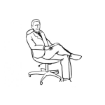 Dibujo para colorear Jefe Sentado En Silla De Cuero Para Colorear