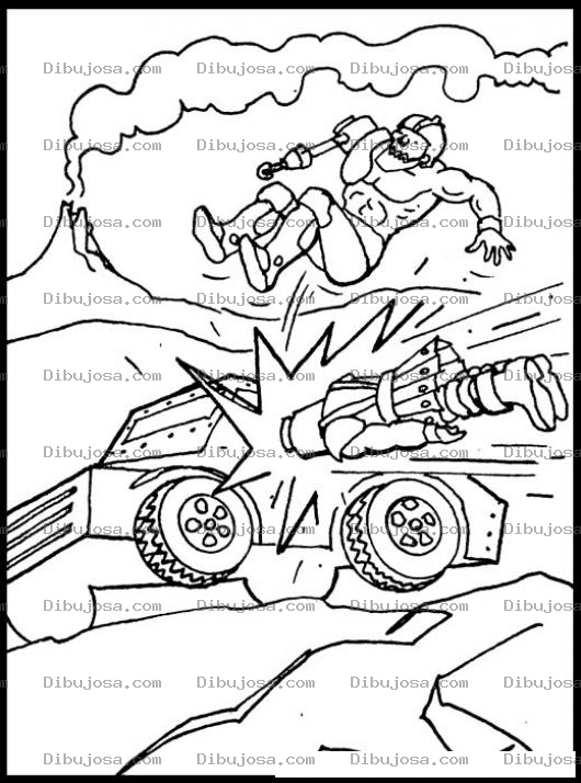 Dibujo para colorear Pelea De Robots Para Pintar Y Colorear