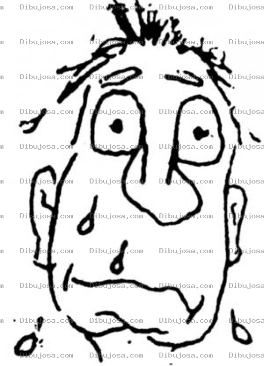 Dibujo para colorear Cara De Hombre Nervioso Para Pintar Y Colorear