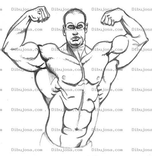 Dibujo para colorear Torso Musculoso Para Pintar Y Colorear A Un Hombre Con Muchos Musculos