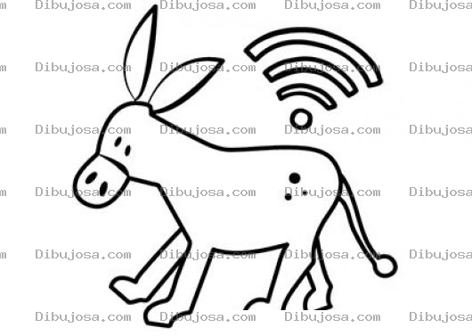 Dibujo para colorear Burro Con Wifi Dibujo De Burro Con Gps Para Pintar Y Colorear