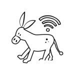 Dibujo para colorear Burro Con Wifi Dibujo De Burro Con Gps Para Pintar Y Colorear