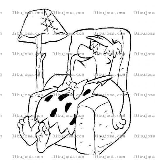 Dibujo para colorear Pedro Pica Piedra Cansado Para Pintar Y Colorear A Pedro Picapiedra Durmiendo En Su Sofa
