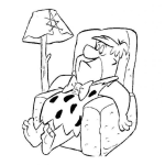 Dibujo para colorear Pedro Pica Piedra Cansado Para Pintar Y Colorear A Pedro Picapiedra Durmiendo En Su Sofa
