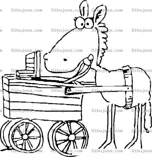 Dibujo para colorear Caballo Alrevez Para Pintar Y Colorear
