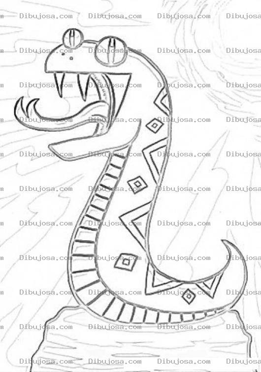 Dibujo para colorear Serpiente Sobre Roca Para Pintar Y Colorear Una Culebra Sobre Una Piedra
