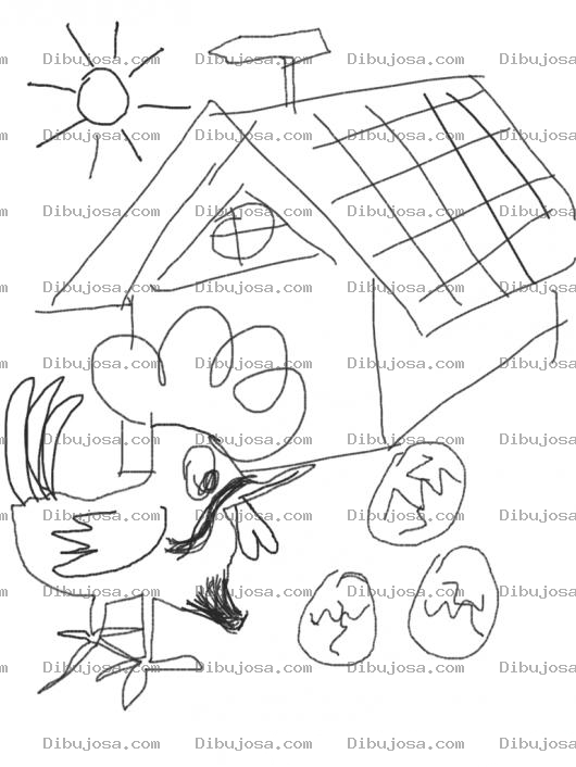 Dibujo para colorear Gallo Con Bigote Dibujo De Gallo Con Barba Viendo Huevos Reventar Para Pintar Y Colorear Gallito Bigotudo