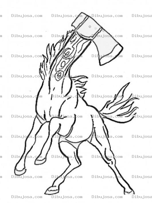 Dibujo para colorear Caballo Cabeza De Hacha Para Colorear