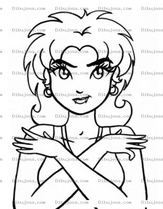 Dibujo para colorear Mujer Cubriendose El Pecho Para Pintar Y Colorear