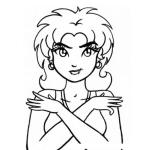Dibujo para colorear Mujer Cubriendose El Pecho Para Pintar Y Colorear