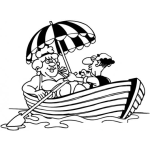Dibujo para colorear Esposos En Lancha Para Colorear Pareja En Bote De Remos