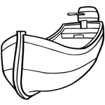 Dibujo para colorear Dibujo De Lancha Tiburonera Con Motor Mercury Para Pintar Y Colorear