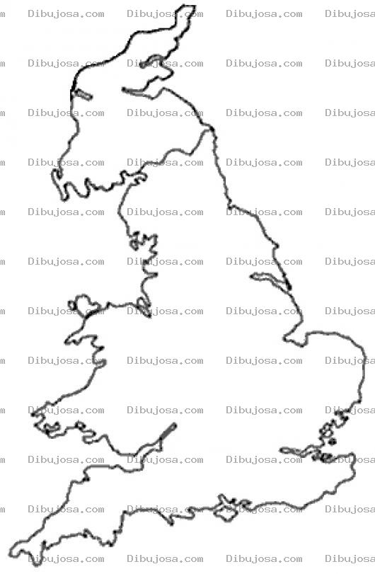 Dibujo para colorear Dibujo Del Mapa De Inglaterra Para Pintar Y Colorear Lamina De London Uk Gran Bretana O Reino Unido