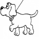Dibujo para colorear Colorear Perrito Paseando Dibujo De Perro Con Correa Saliendo A Pasear