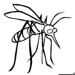 Dibujo para colorear Mosquito Cansado Para Colorear