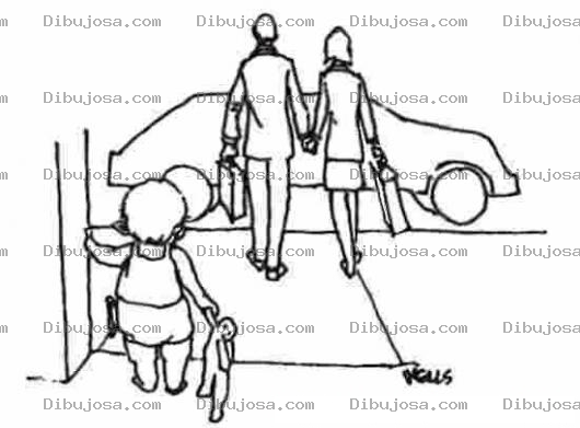 Dibujo para colorear Bebe Abandonado Por Sus Padres Que Se Van A Trabajar Para Pintar Y Colorear