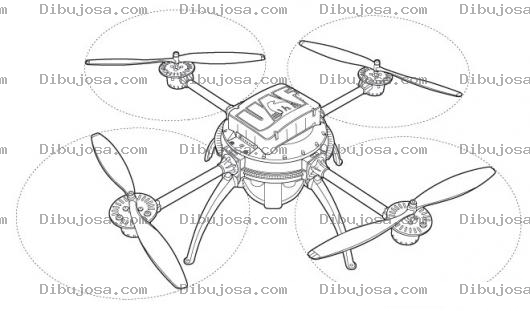 Dibujo para colorear Droid Volador Dibujo De Un Helicoptero De 4 Helices Para Pintar Y Colorear