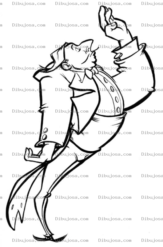 Dibujo para colorear Dibujo De Un Mayordomo Para Pintar Y Colorear A Un Empleado De Millonario
