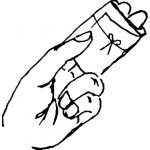 Dibujo para colorear Nota Amarrada En 2 Dedos Para Pintar Y Colorear