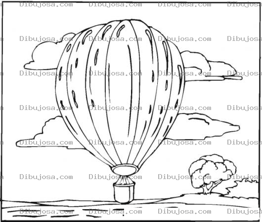 Dibujo para colorear Colorear un globo flotando sobre un lago
