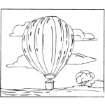Dibujo para colorear Colorear un globo flotando sobre un lago