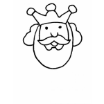 Dibujo para colorear Caraderey Dibujo De La Cara De Un Rey Con Una Corona De Tres Picos Para Pintar Y Colorear