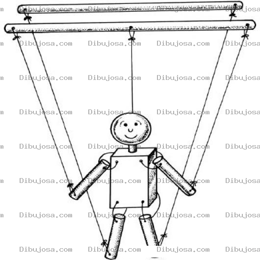 Dibujo para colorear Dibujo De Un Titere Para Pintar Y Colorear Una Marioneta Facil De Hacer Con Hilo Y Madera