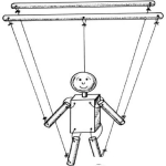 Dibujo para colorear Dibujo De Un Titere Para Pintar Y Colorear Una Marioneta Facil De Hacer Con Hilo Y Madera