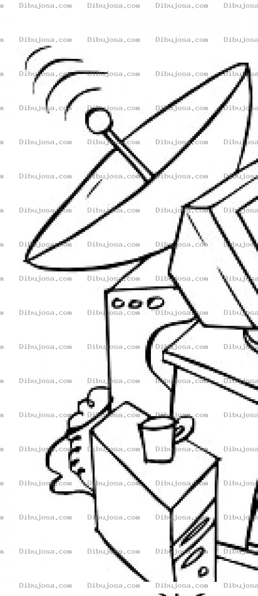 Dibujo para colorear Internet Satelital Dibujo De Una Antena De Internet Satelital Para Pintar Y Colorear