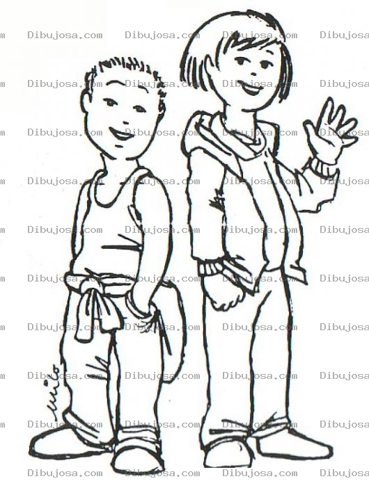 Dibujo para colorear Ninos Adolecentes Para Pintar Y Colorear