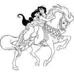 Dibujo para colorear Caballoblanco Dibujo De Aladino Y Su Princesa A Caballo Para Pintar Y Colorear Caballo Blanco