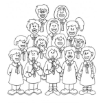 Dibujo para colorear Ninos Cantores Dibujo De Ninos Cantando Villancicos Para Pintar Y Colorear Ninos Cantantes Y Ninos Flautistas