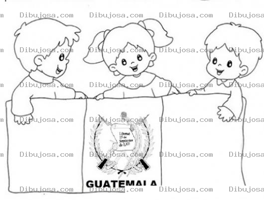 Dibujo para colorear Ninos Con Bandera De Guatemala Para Pintar Y Colorear Ninos Guatemaltecos Con La Bandera Guatemalteca