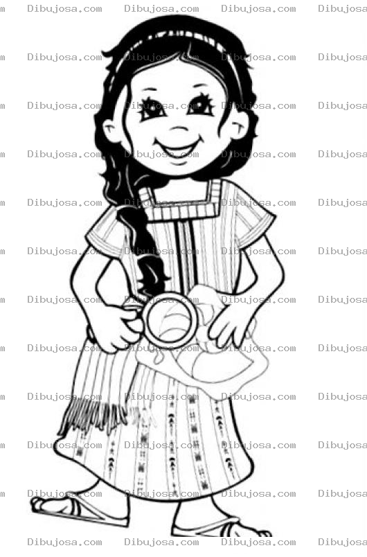 Dibujo para colorear Traje Tipcio De Guatemala Para Pintar Y Colorear Indita Bonita Con Un Corte De Guatemala