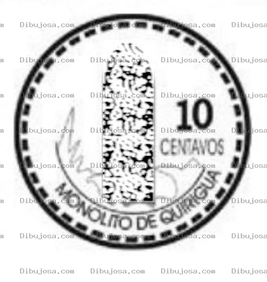 Dibujo para colorear 10len Dibujo De Una Moneda De 10 Centavos De Guatemala Para Pintar Y Colorear Diezcentavos Guatemaltecos