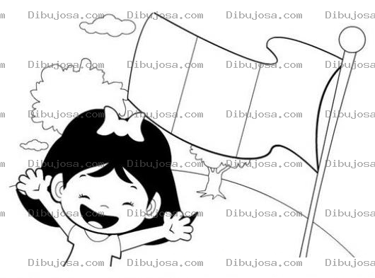 Dibujo para colorear 15 De Septiembre Guatemala Dibujo Del Dia De La Independencia De Guatemala Para Pintar Y Colorear Una Nina Feliz Con La Bandera De Guatemala Al Fondo