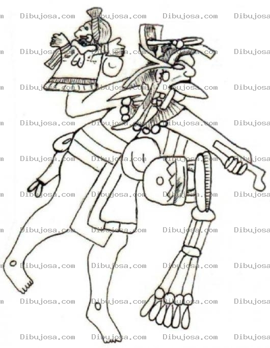 Dibujo para colorear Dibujo Maya De Un Titeretero Para Pintar Y Colorear