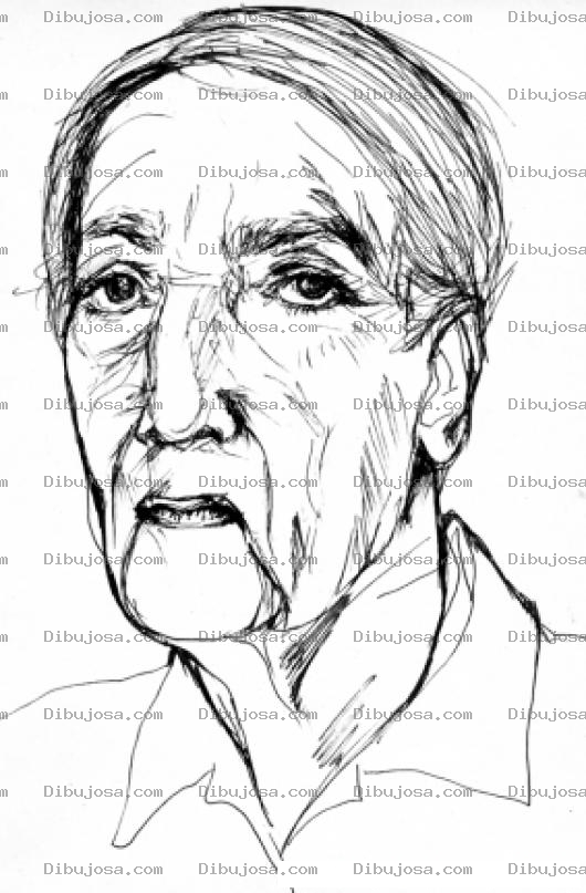 Dibujo para colorear Dbiujo De Adulto Mayor Con Arrugas Para Pintar Y Colorear