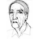 Dibujo para colorear Dbiujo De Adulto Mayor Con Arrugas Para Pintar Y Colorear